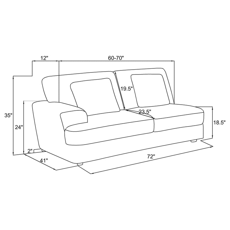 Emberson Upholstered LAF Loveseat Ivory