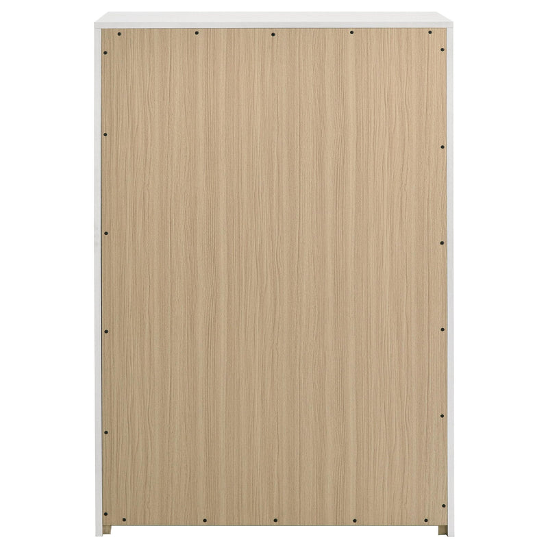 Ines 5-drawer Bedroom Chest of Drawers White High Gloss