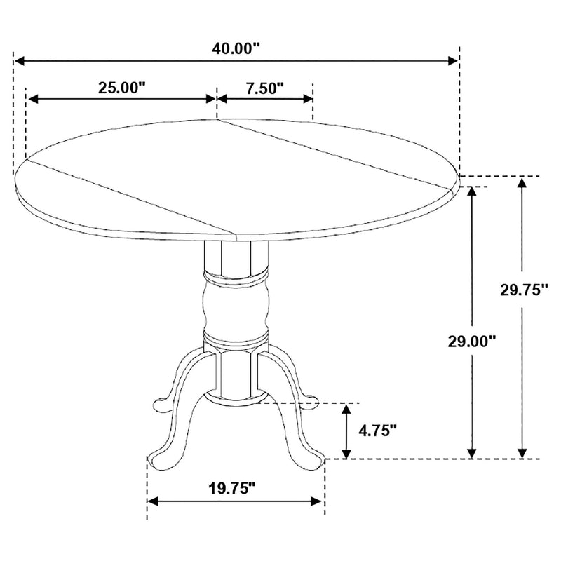 Allison Round 40-inch Drop Leaf Extension Dining Table White