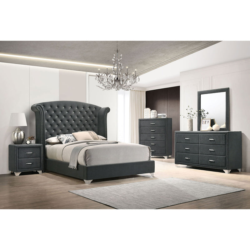 Upholstered 2 Drawer Nightstand With Accents