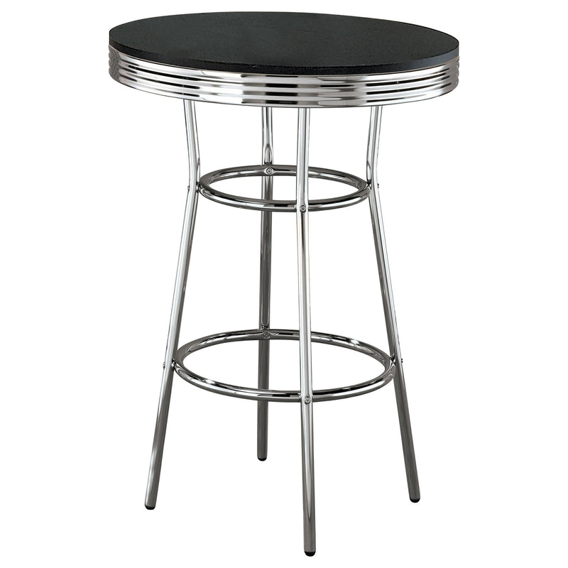 Round Bar Table With Retro Design - Black