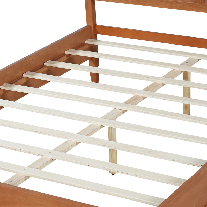 Classic Platform Bed Frame With Panel Headboard