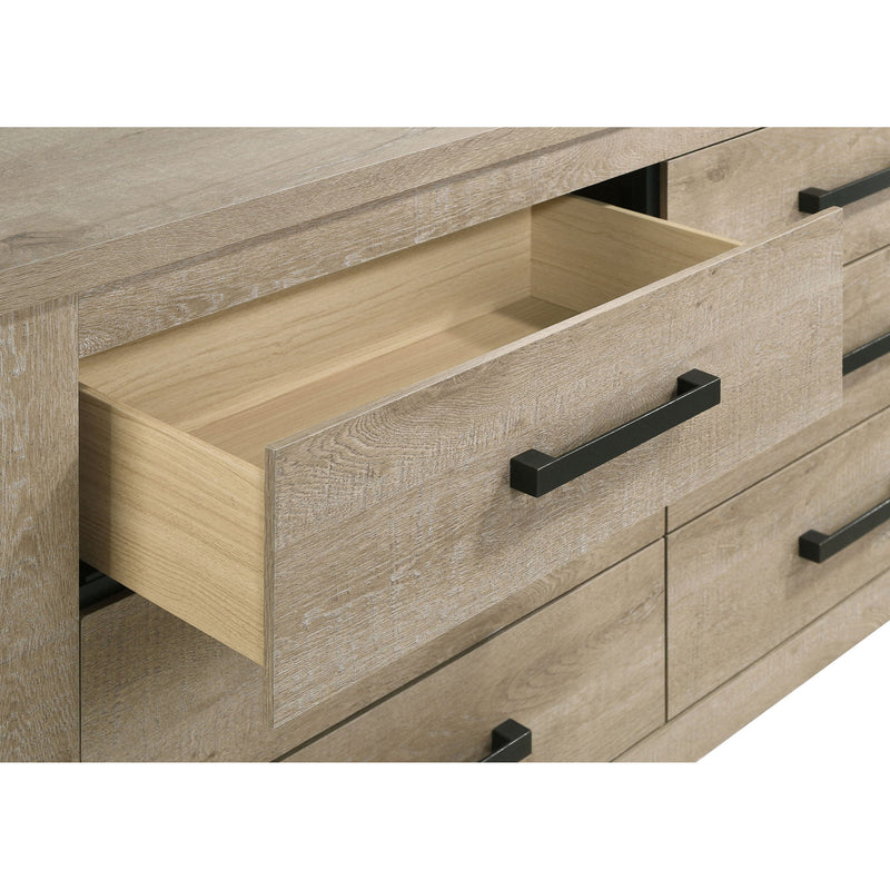 Sansome - 6 Drawer Dresser With Mirror - Oak