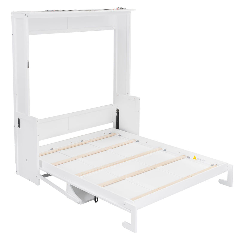 Murphy Bed With Desk, LED Lights And USB Charging Station