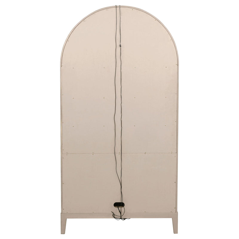 Kailani 4-Door Cane Dining Vitrine Display Cabinet Beige Oak