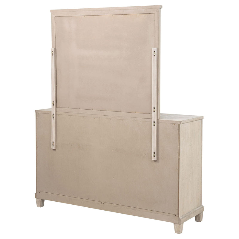 Pembroke 6-drawer Bedroom Dresser with Mirror Washed Oak