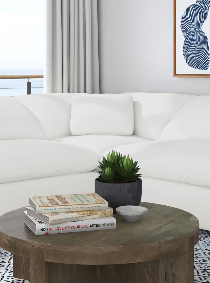 Raleigh - Boucle Upholstered Corner Chair - Ivory