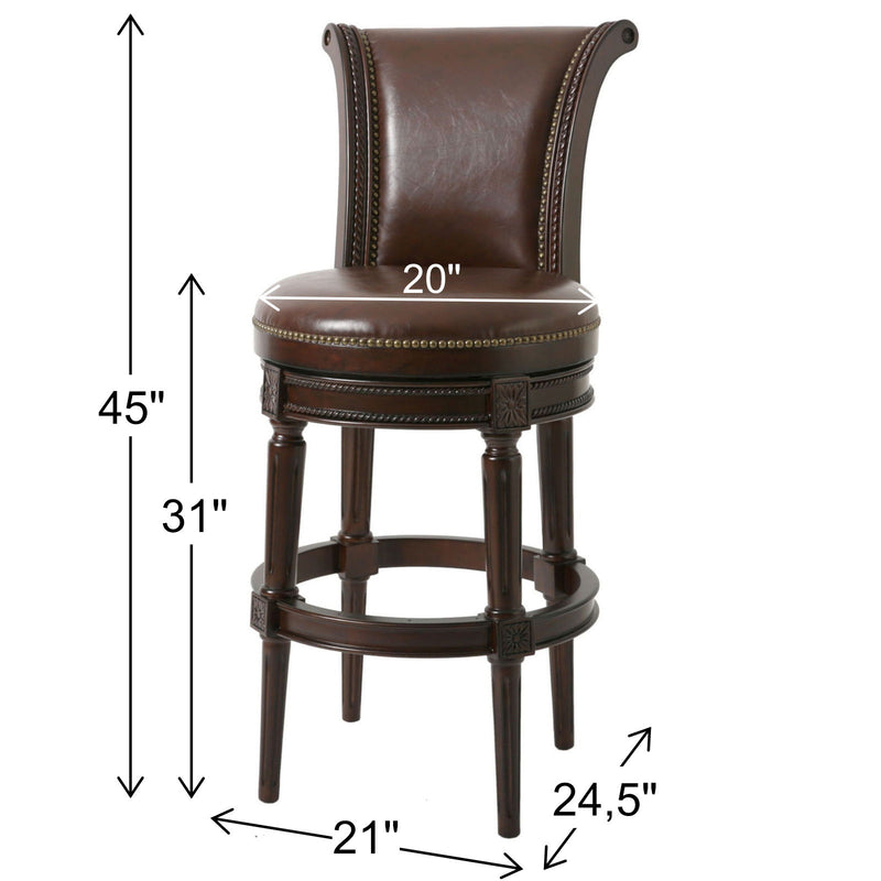 Swivel Barstool With High-Back