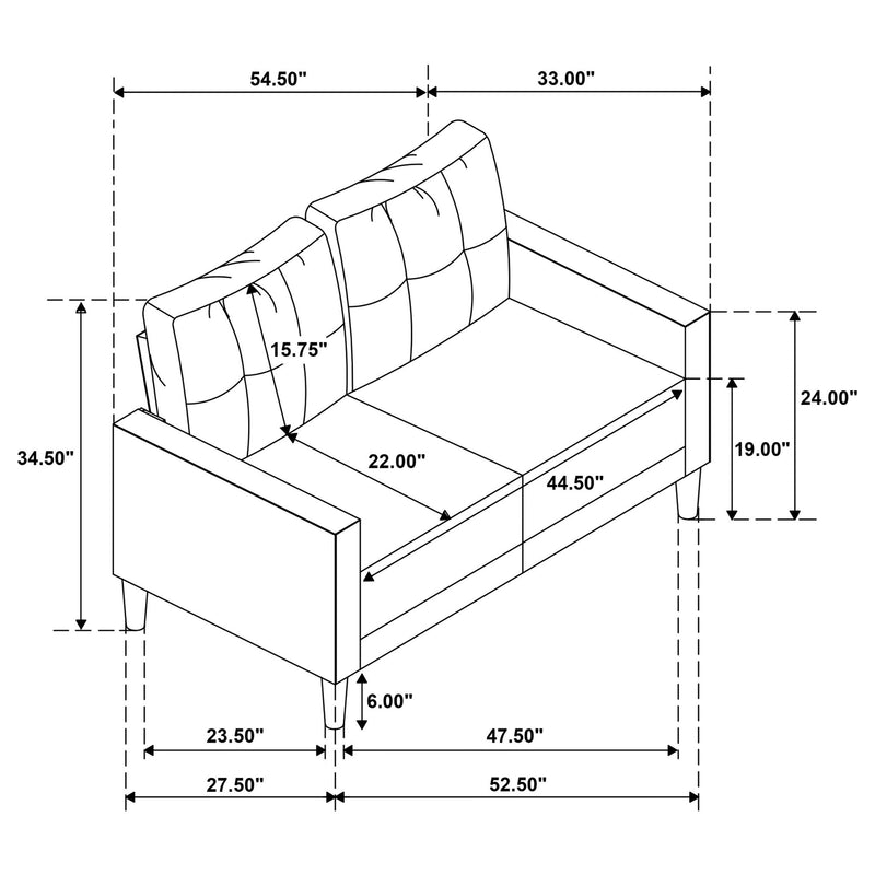 Heather - Track Arm Sofa Set