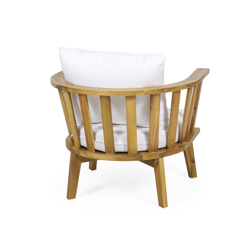 Patio Furniture Set, Outdoor Acacia Wood Patio Club Chair With Table