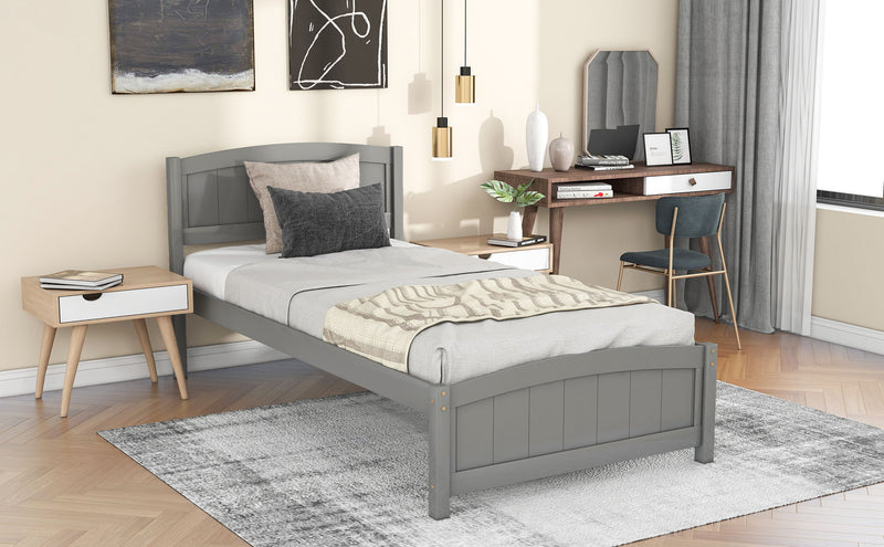 Platform Bed & Headboard, Footboard And Wood Slat Support