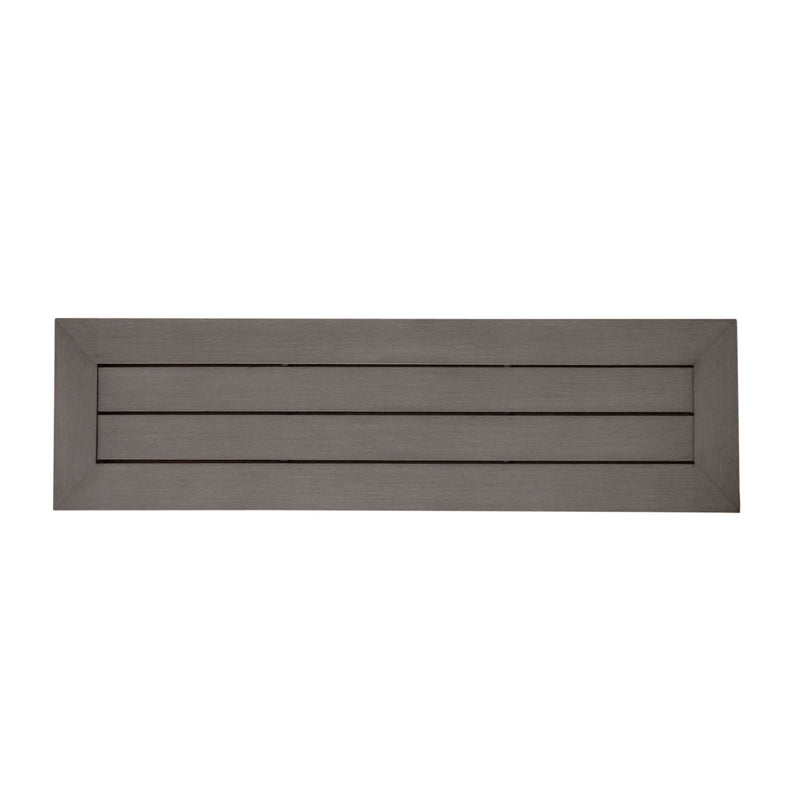 Modern Aluminum Outdoor Dining Bench With X Base - Dark Gray