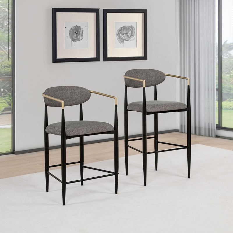 Tina Fabric Upholstered Bar Chair Dark Grey (Set of 2)