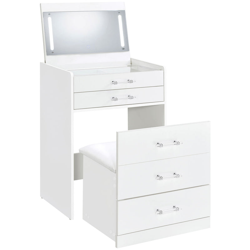 Ayuba - 3 Drawer Makeup Vanity Table With Mirror And Stool