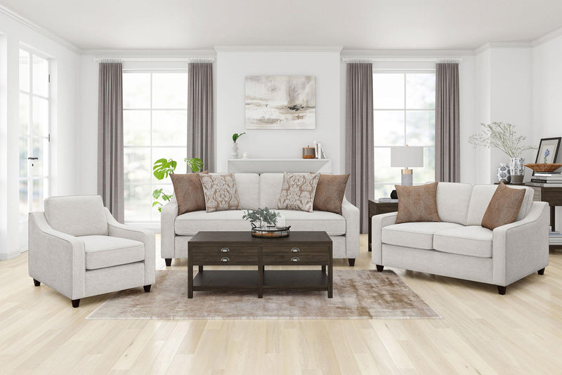 Christine Upholstered Sloped Arm Sofa Beige