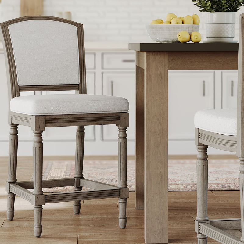 Stool With Upholstered Seat And Back