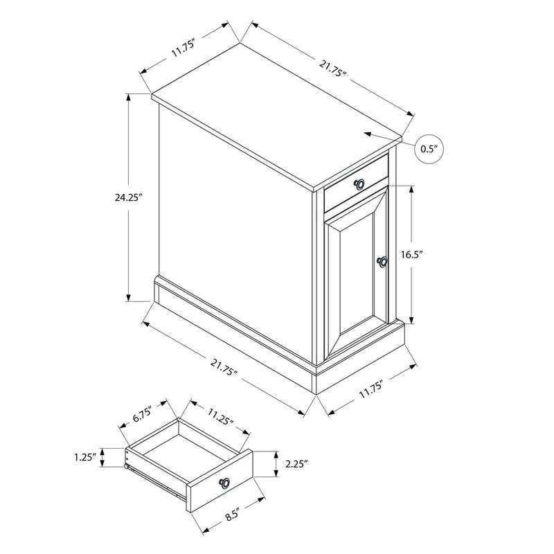 Accent Table With Storage Drawer For Living Room - Blue