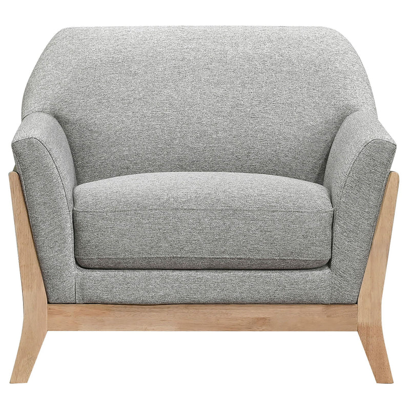 Vaughn 3-piece Fabric Upholstered Flared Arm Sofa Set Grey