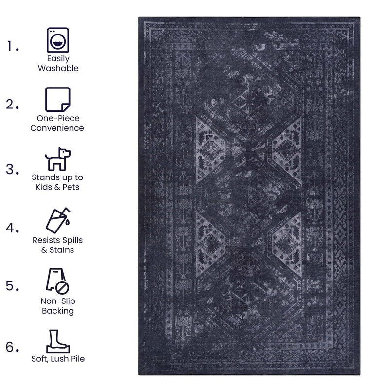 Maval - Trendy Washable Area Rug