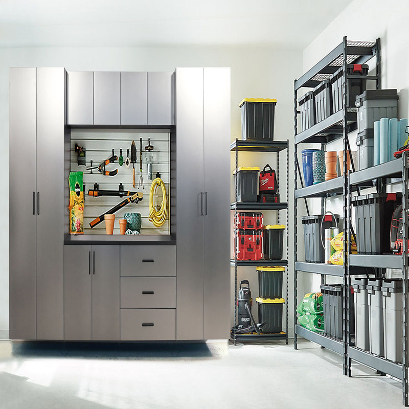 Astro Series - Garage Cabinet Set A With Soft Closing Drawers - Metallic Gray