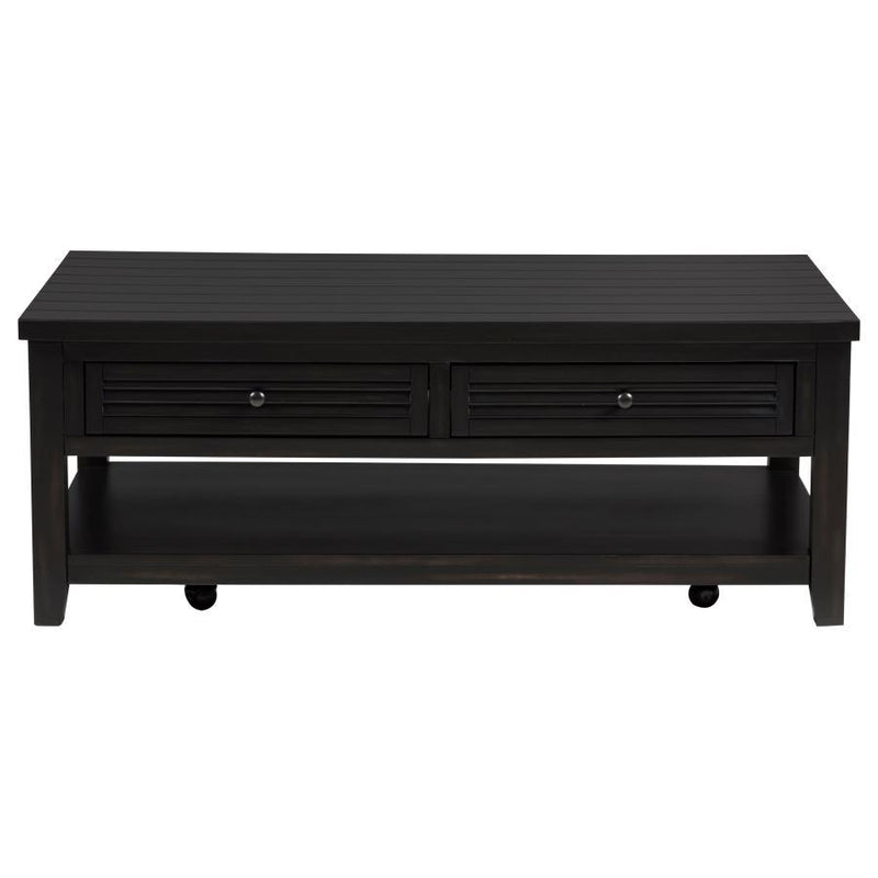 Concord - 2-Drawer Rectangular Coffee Table - Distressed Java