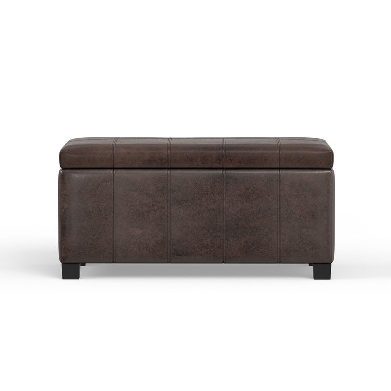 Dover - Storage Ottoman Bench - Distressed Brown