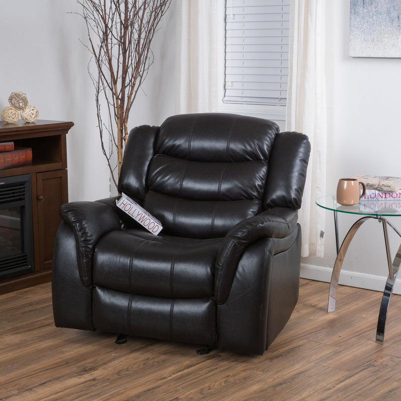 Classic Design Recliner, Upholstery Recliner, Glider Recliner - Black Berry