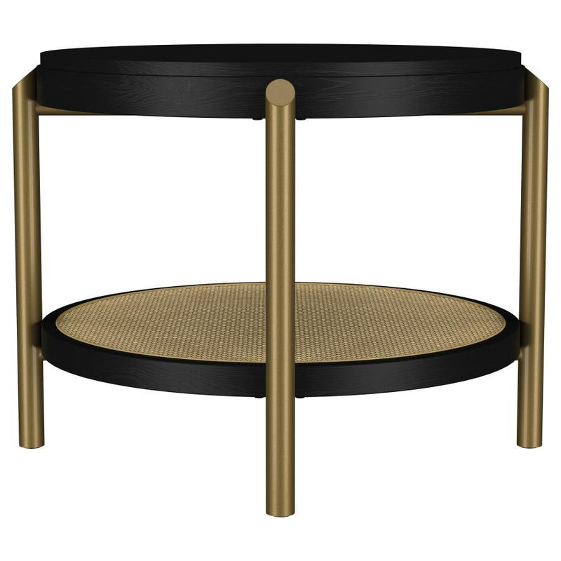 Arini - Round End Side Table With Storage Shelf