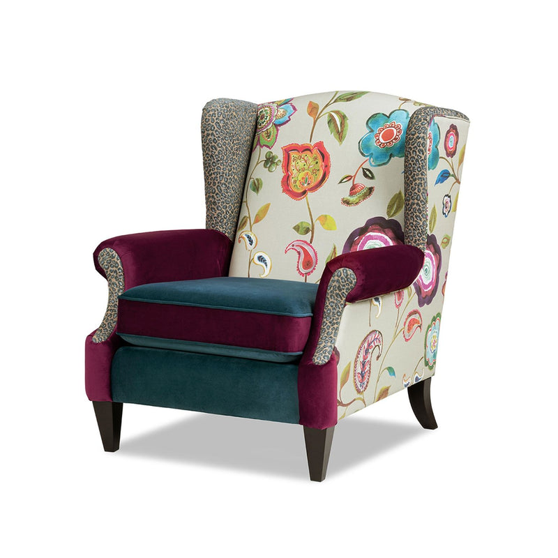 Anya - Wingback Accent Arm Chair - Blue