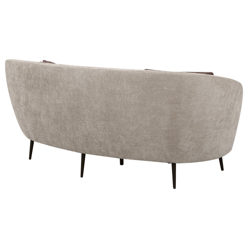 Saanich - Upholstered Curved With Plump Accent Pillows - Beige