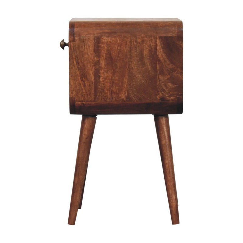 Mini California Curved Nightstand Wth Lower Slot