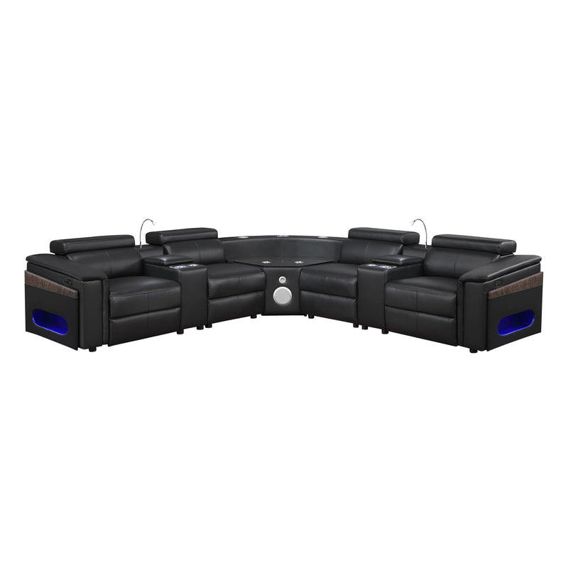Nova - Sectional With Bluetooth Speaker, LED And Lifting Wine Cabinet