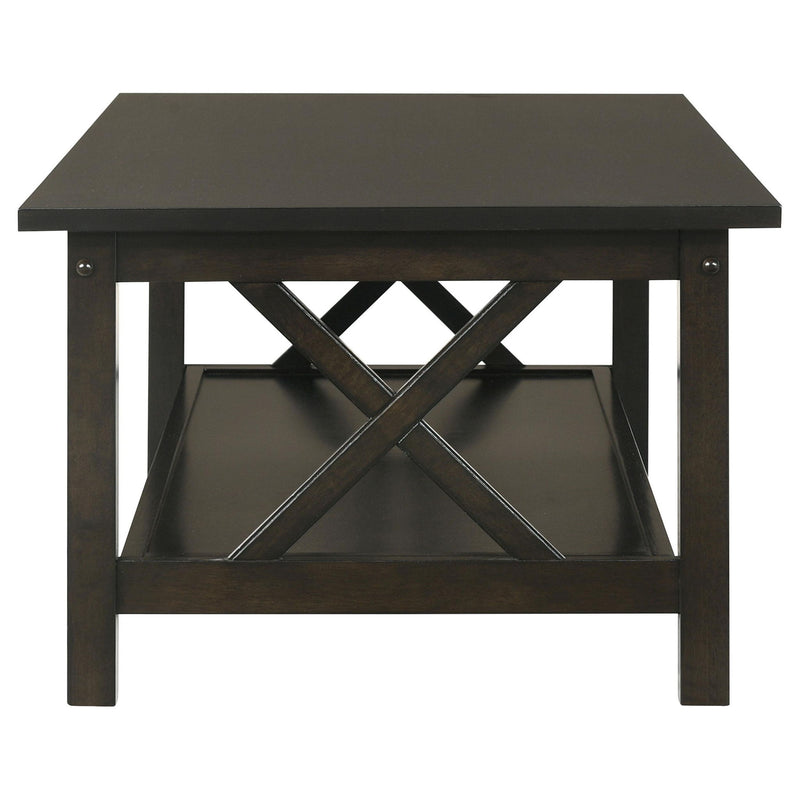 Rachelle 3-piece Rectangular Coffee Table Set Deep Merlot