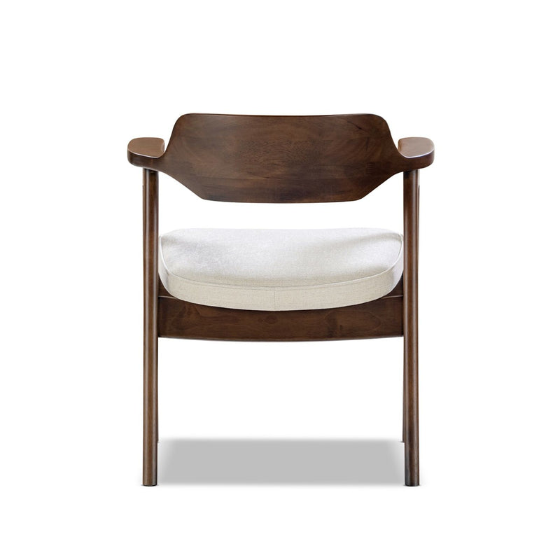 Hayes - Curved Dining Arm Chair - Light Beige