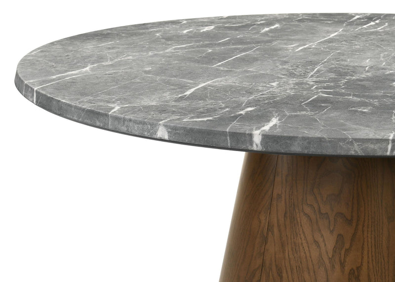 Franklin 50-inch Round Dining Table Grey and Dark Brown