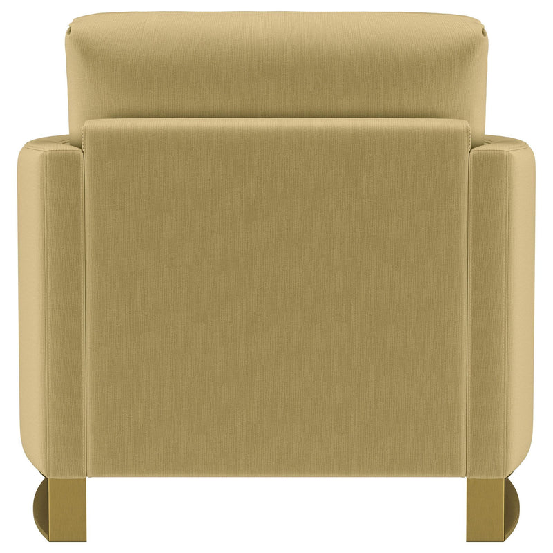 Corliss Upholstered Curved Track Arm Chair Camel
