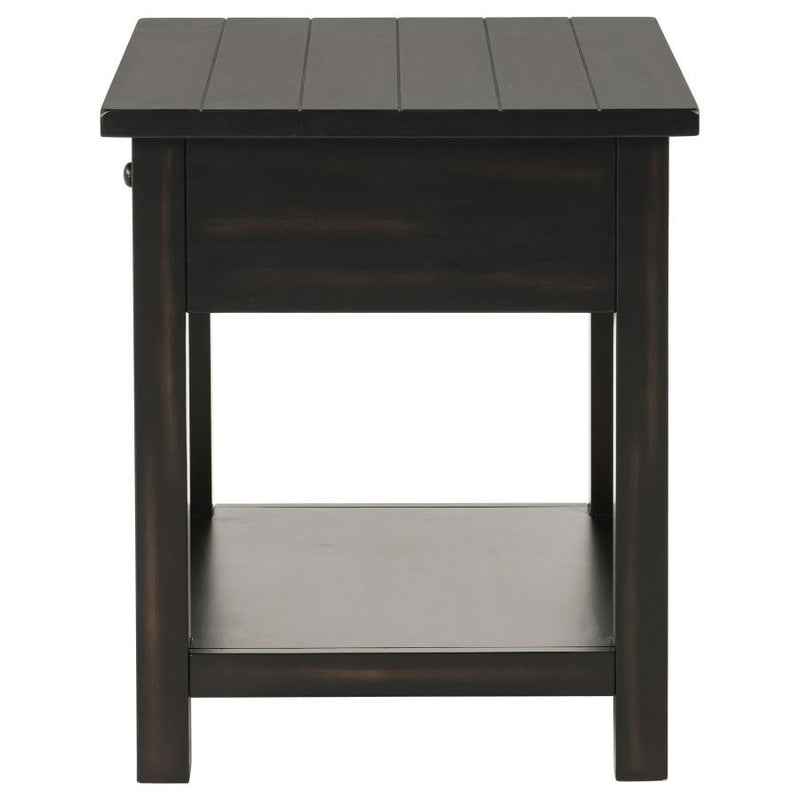 Payne - 1 Drawers Wood End Table with Shelf