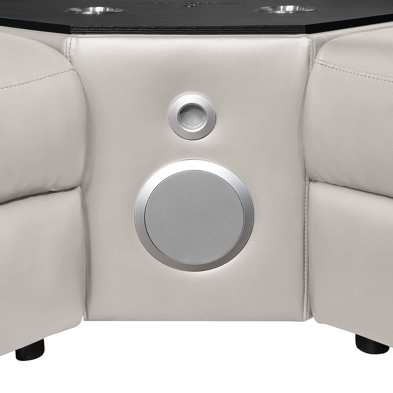 Nova - Sectional With Bluetooth Speaker, LED And Lifting Wine Cabinet