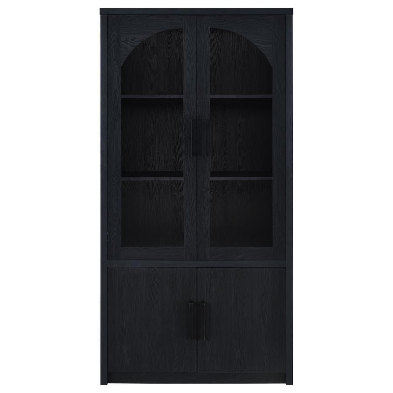 Riva - 4-Door Tall Accent Display Cabinet LED Lighting - Black