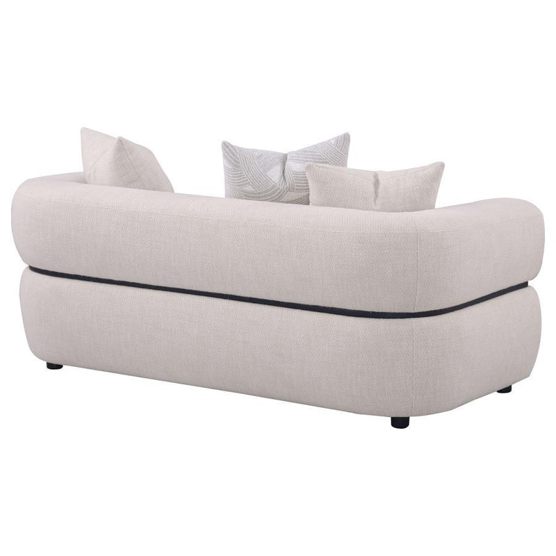 Jeanette - 73" Fabric Upholstered Round Arm Loveseat - Beige