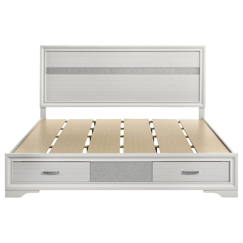 Miranda 51-inch Wood California King Storage Panel Bed White