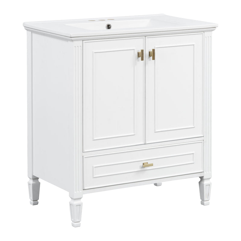 Freestanding Vanity With 1 Drawer & 2 Soft Close Doors With Door Mounted Storage