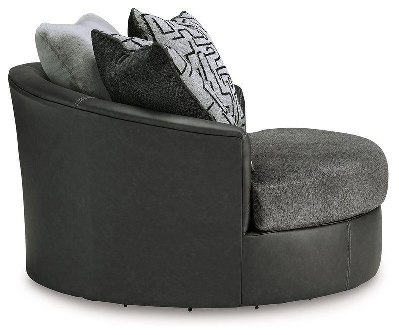 Brixley Pier - Oversized Swivel Accent Chair - Graphite