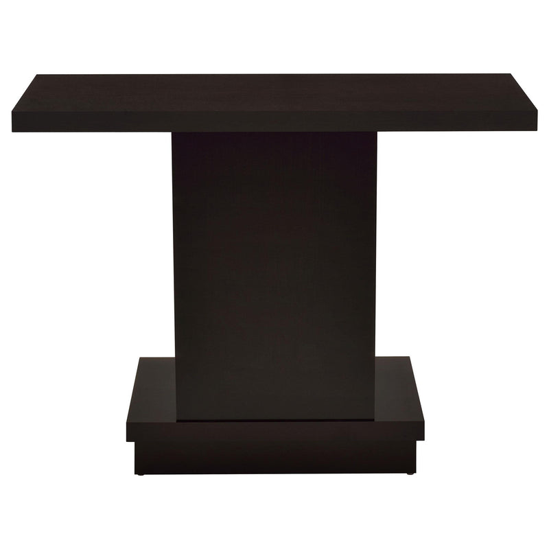 Reston Engineered Wood Pedestal Console Table Cappuccino