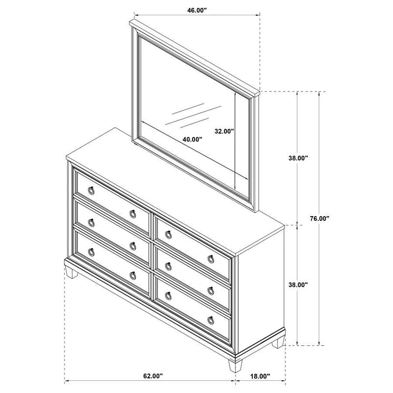 Pembroke - 6-Drawer Bedroom Dresser Cabinet