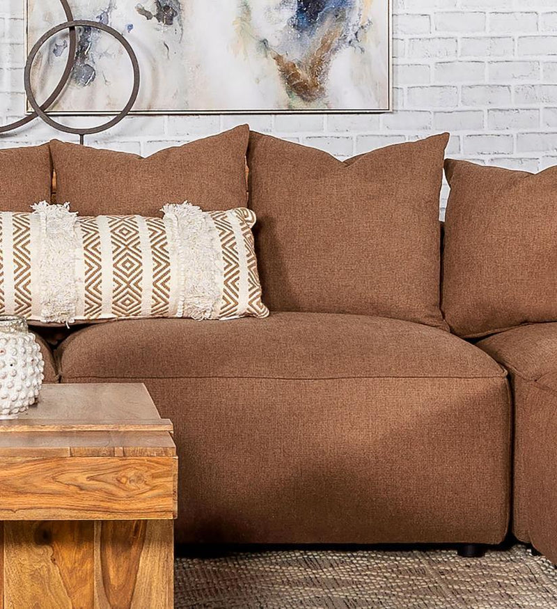 Jennifer - Upholstered Armless Chair - Terracotta