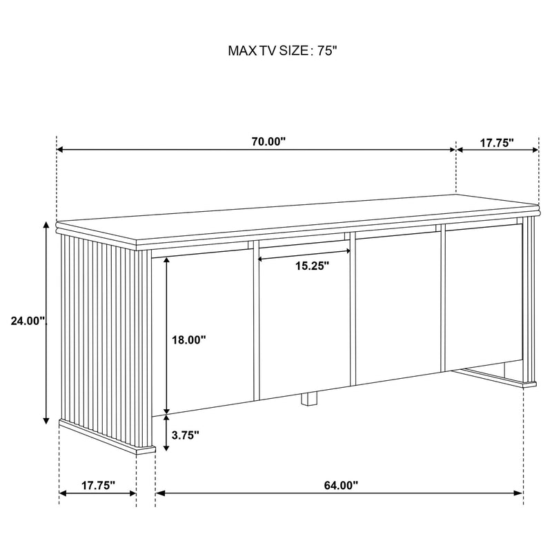 Adina 70-inch TV Stand Media Console Distressed Light Brown