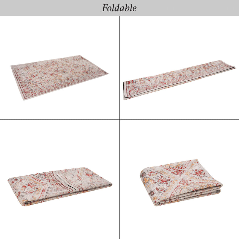 Maval - 6' X 9' Washable Area Rug - Beige