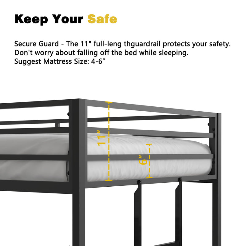 Adam - Twin Over Twin Bunk Bed - Black