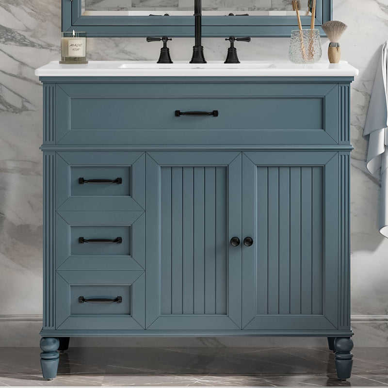 Bathroom Vanity With Sink, Freestanding Cabinet & Drawers